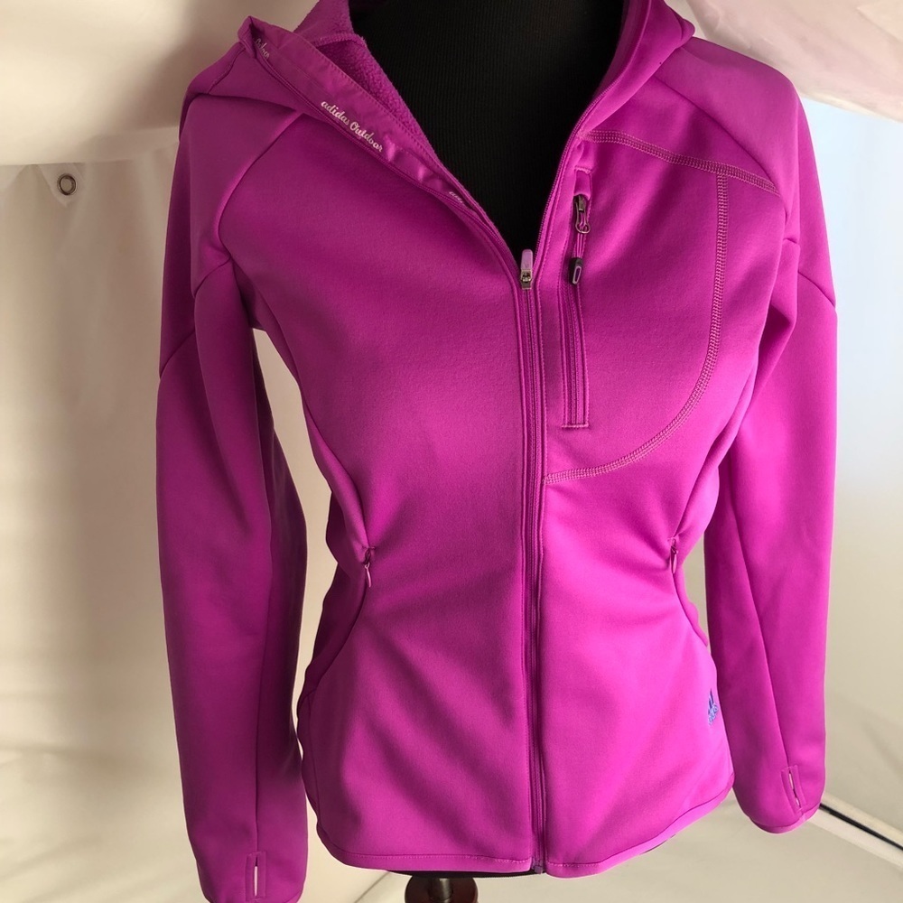 Adidas women’s HT 1 sided purple pink hoodie track jacket s